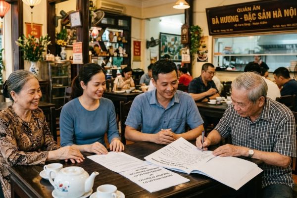 Di chúc để lại quán ăn và cơ sở kinh doanh