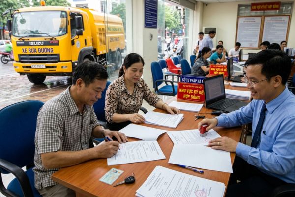 Công chứng hợp đồng mua bán xe rửa đường