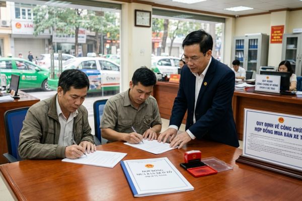 Quy định về công chứng hợp đồng mua bán xe taxi